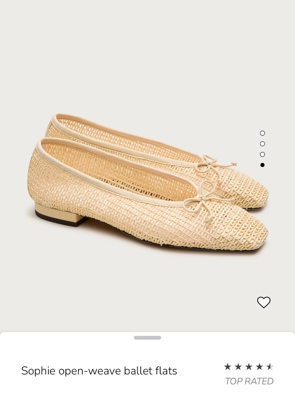 J. Crew Woven Bow Ballet Flats - Cream Sz 7-
